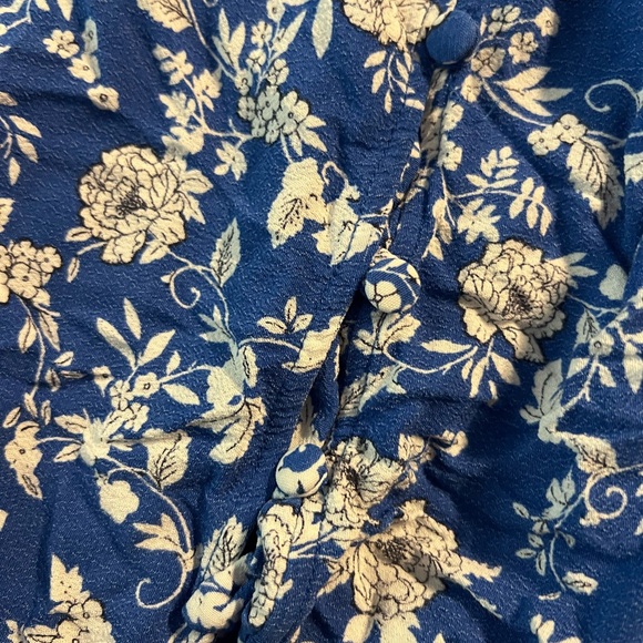 Zara Blue and White Floral Midi Skirt - Picture 2 of 3